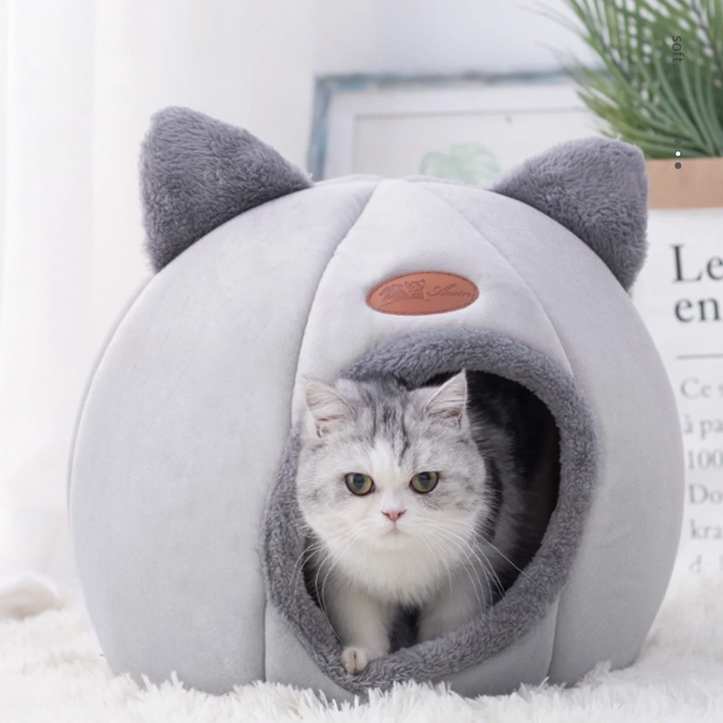 Cozy Cat Cave Bed - Soft Indoor Tent For Cats & Small Dogs
