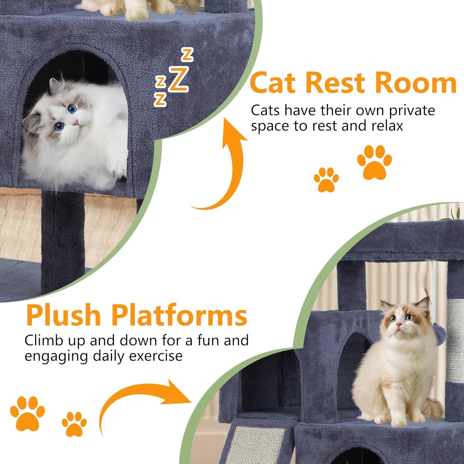 36-Inch Multi-Level Cat Tree - Cozy Condo, Perch & Scratching Posts