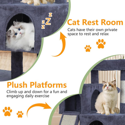 36-Inch Multi-Level Cat Tree - Cozy Condo, Perch & Scratching Posts