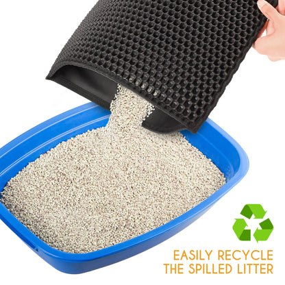 Waterproof Double - Layer Cat Litter Mat- 24x15 Inch Trapping Pad