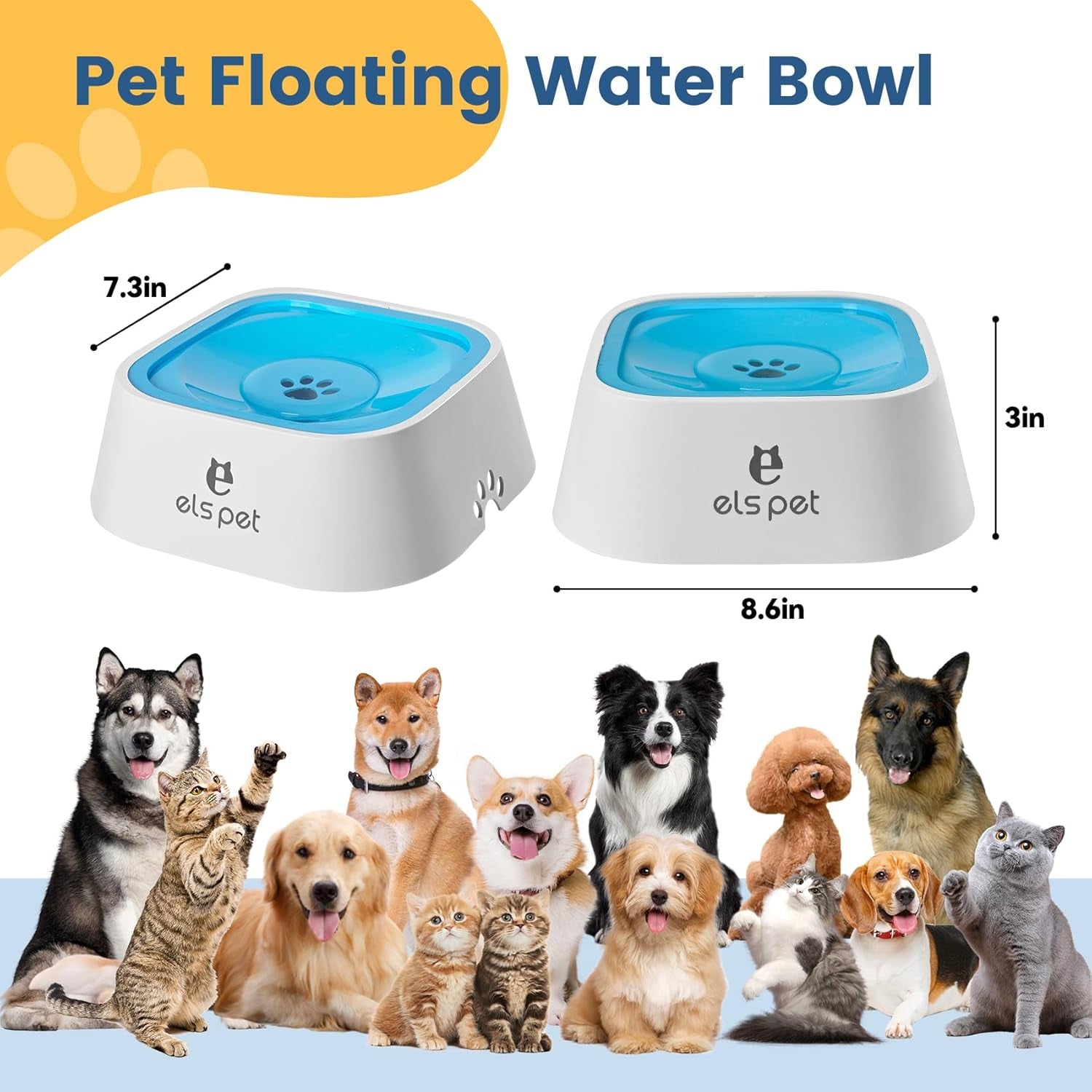No-Spill Dog water Bowl- 35oz Slow Drinking & Anti- Splash Bowl