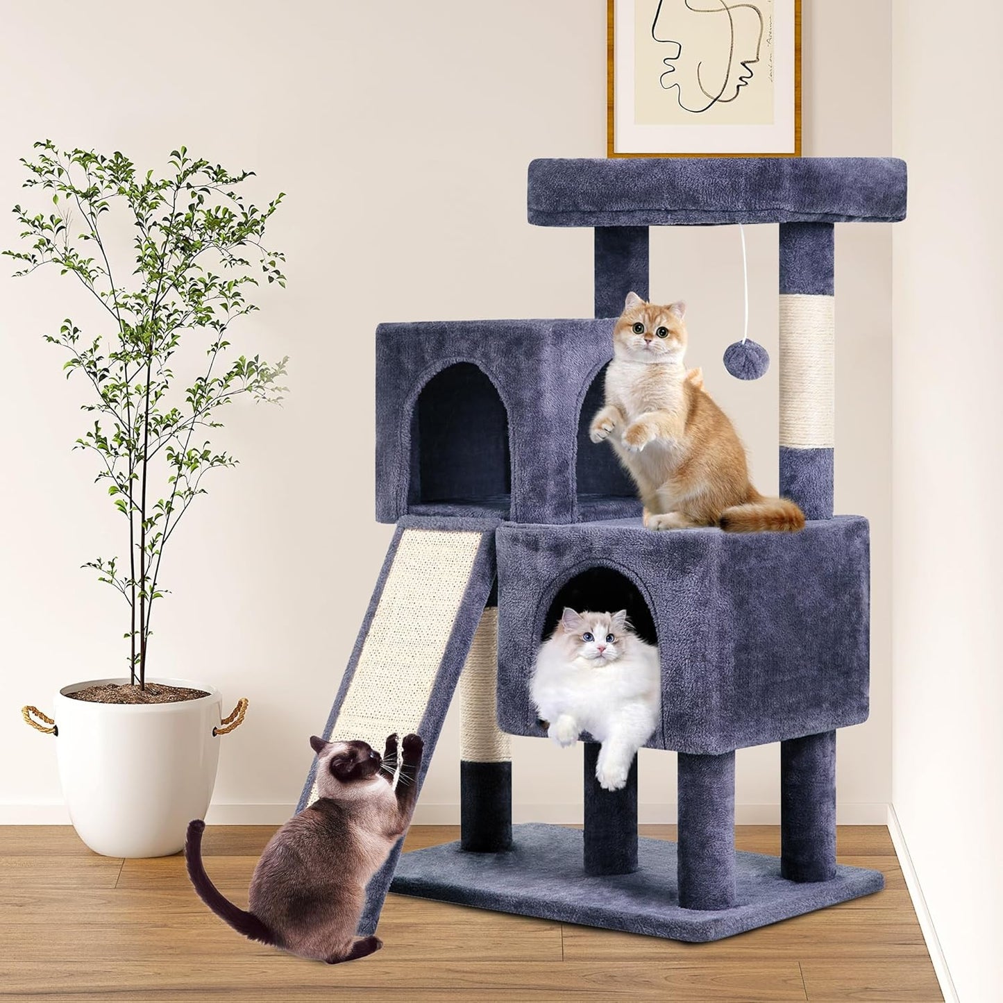 36-Inch Multi-Level Cat Tree - Cozy Condo, Perch & Scratching Posts