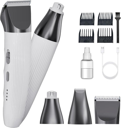 3-In-1 Pet Grooming Kit - Hair Clipper, paw Trimmer & Nail Grinder 