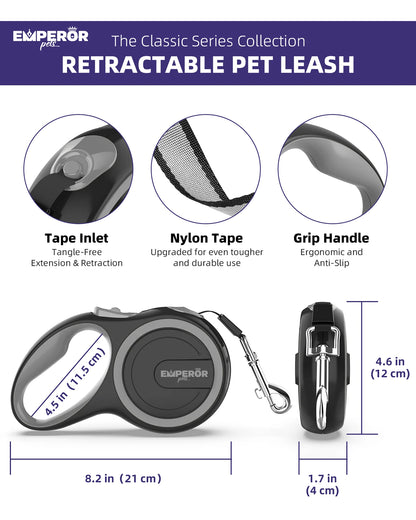 16-Foot Retractable Dog - Heavy- Duty Brake & Lock For Medium Dog 