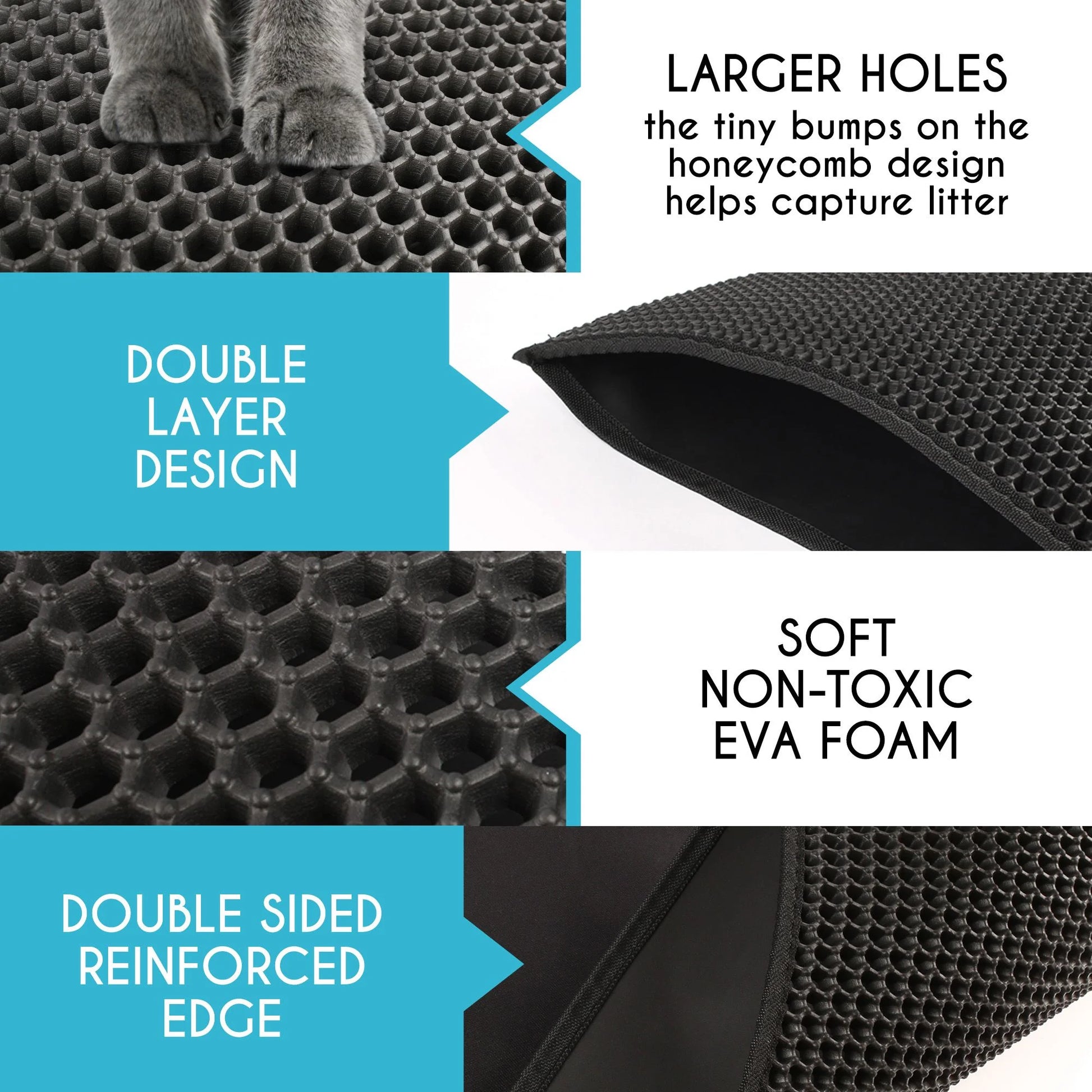 Waterproof Double - Layer Cat Litter Mat- 24x15 Inch Trapping Pad